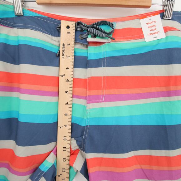 SAXX Swim Trunks Board Shorts Betawave Multicolor Striped Quick Dry Size 34 NWT - Picture 5 of 13